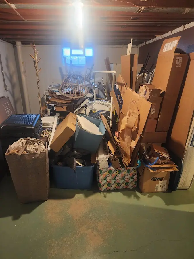 Roll-off dumpster container at job site for 4 Yard Dumpster Rental in Krum